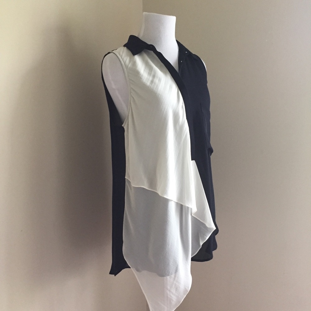 Haute Hippie Sleeveless Asymmetrical Blouse